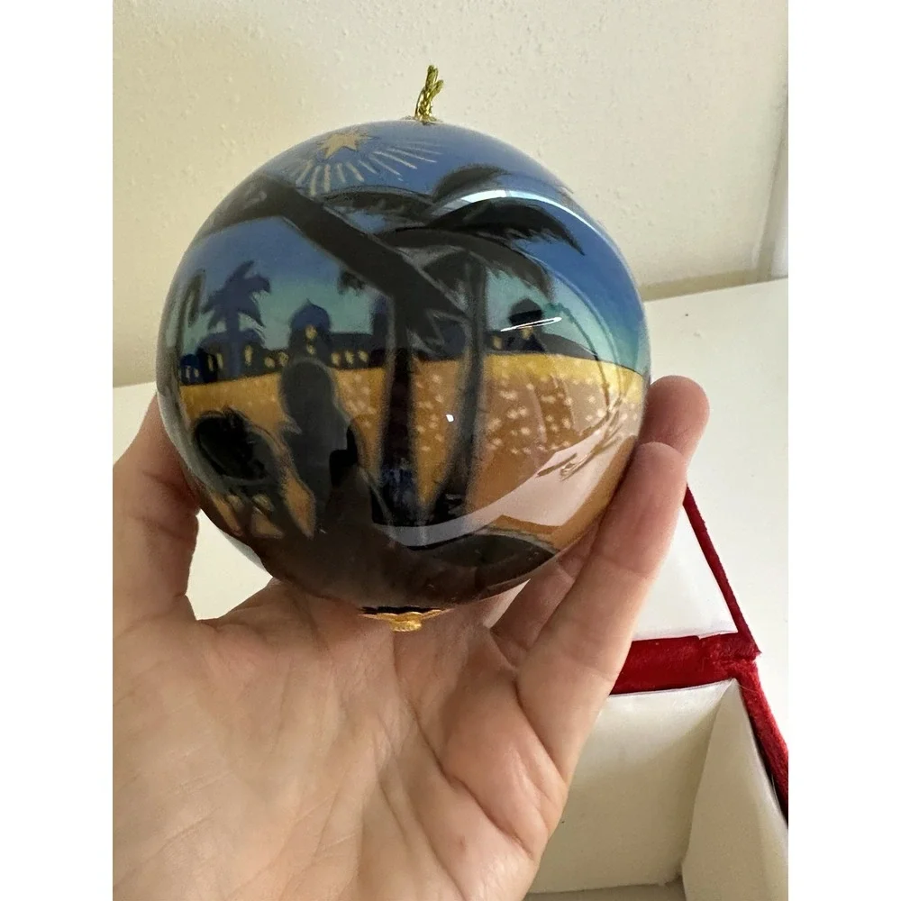 Li Bien 2020 Christmas Ornament Nativity Three Wise Men Scene Glass Globe